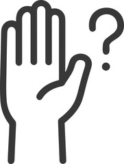 Raise hand to ask question help icon