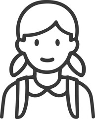 Schoolgirl icon with uniform and backpack