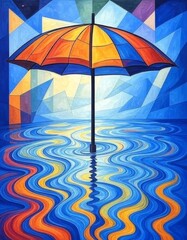 umbrella against an abstract background