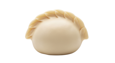 Isolated raw dumpling, traditional cuisine of China, Central Asia, and Eastern Europe