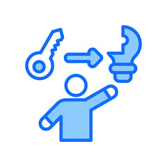 Problem Solving blue color icon
