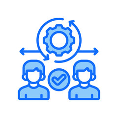 Change Management blue color icon