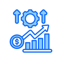 Increase blue color icon