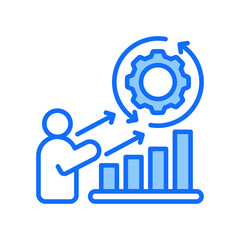 Incremental Progress blue color icon