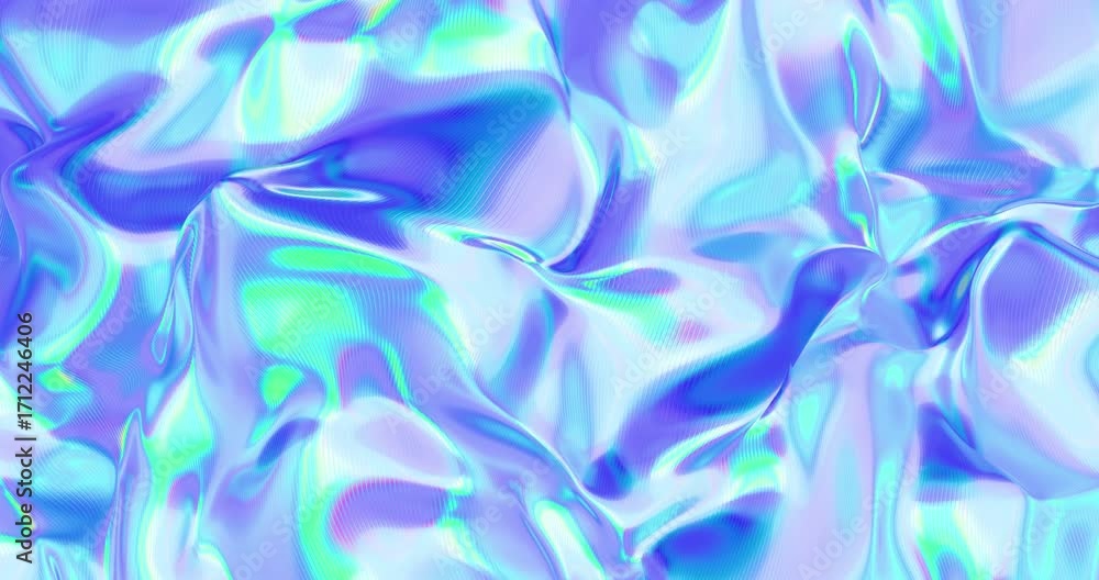 Aufkleber iridescent flow loop abstract holographic wave animation