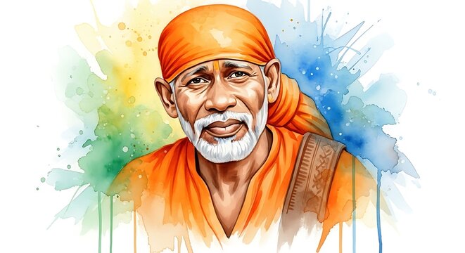 Spiritual Portrait of Sai Baba.