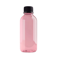 Hydrated Pink Water Bottle with Black Cap on Pink Background