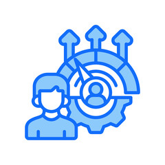 Performance Management blue color icon