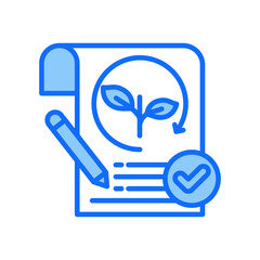 Sustainability Assessment blue color icon