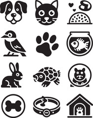 Cute pet icons create happy pet owner vibes