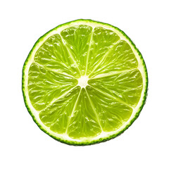 Fresh Green Lime Slice Isolated on White Background for Culinary Use