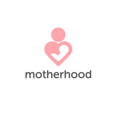 Vector logo design of motherhood and childbearing.	