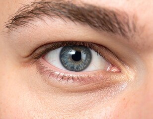 Close-up of Female Grey Eye, Human Vision and Beauty Concept