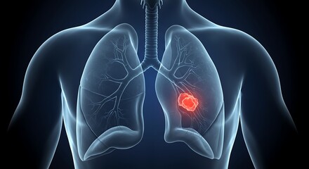Lung with Cancer Illustration