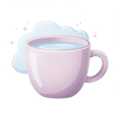 Pastel Purple Mug of Water with Cloud and Soft Lighting
