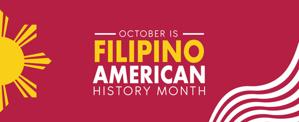 Filipino American History Month Abstract Background. banner poster post design vector illustration.