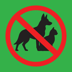 Obraz premium Graphic design element with a prohibition symbol and no pet illustration