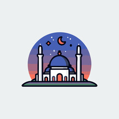 Decorative Mosque Dome Architecture Drawing