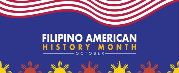 Filipino American History Month Abstract Background. banner poster post design vector illustration.