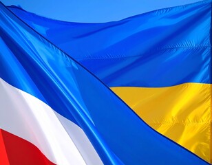 Russian and Ukrainian Flags Together, Symbol of Peace, Unity, Harmony