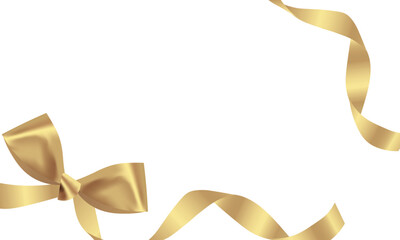 golden  celebrayion card with bow on white background 