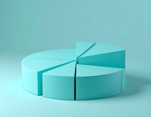 Light teal pie chart graphic on light teal background