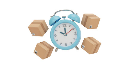 Clock and Packages, Time sensitive Shipping