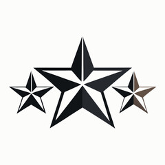 Four stylized stars in progression