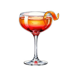 Elegant Cocktail in Crystal Glass with Citrus Twist for Stylish Gatherings or Celebrations