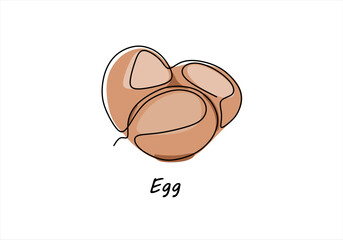 Egg illustration in a minimalist style, perfect for food-related projects. line icon-continuous line drawing. Editable stroke. 
