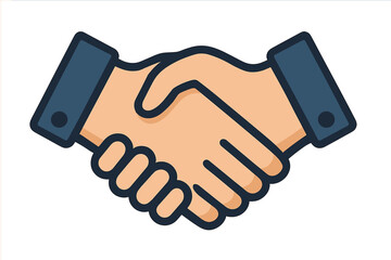 Handshake icon vector illustration. Business agreement and partnership concept. Symbol of a successful deal, cooperation, and trust. Flat design element for web and print.