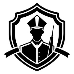 Emblem‑Guard vector clean black silhouette design white background