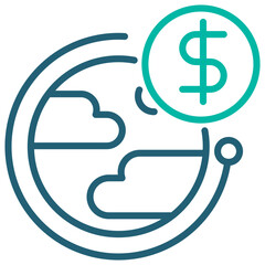 Trade Outline Blue Icon