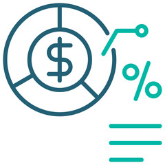 Quota Outline Blue Icon