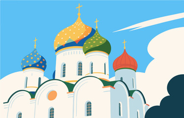 European architecture and scenery, vector graphics