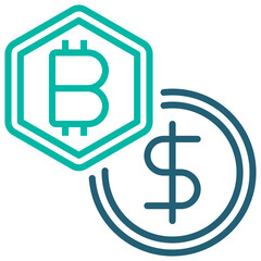 Currency Outline Blue Icon