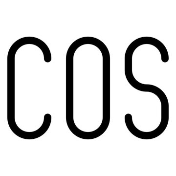 Cosine mathematical function representation for educational and academic purposes in geometry and trigonometry
