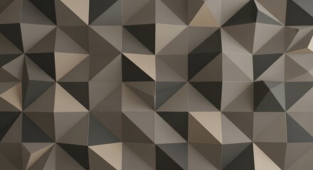 Obraz premium Geometric abstract background with 3d triangular shapes in earth tones