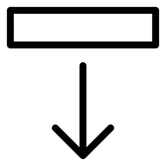 Cursor indicating downward movement towards a target for user interface design and interactive applications