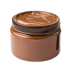 Smooth Creamy Brown Paste in Plastic Jar - Professional Image Usage