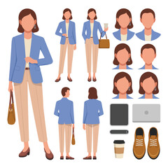 Obraz premium Business woman constructor for animation scene