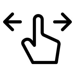 Horizontal swipe gesture for touchscreens and mobile applications