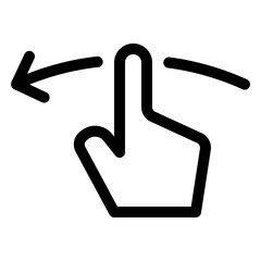 Horizontal left swipe gesture for touch interfaces and mobile applications