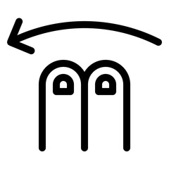 Two-finger horizontal swipe gesture for touch navigation in mobile applications and user interfaces