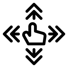 Dynamic gesture tap for expanding content in all directions for user-friendly interfaces