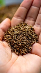 Handful of cumin seeds