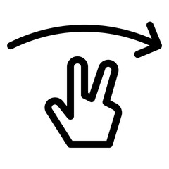 Two-finger swipe gesture for touchscreen navigation and user interaction in mobile applications and devices