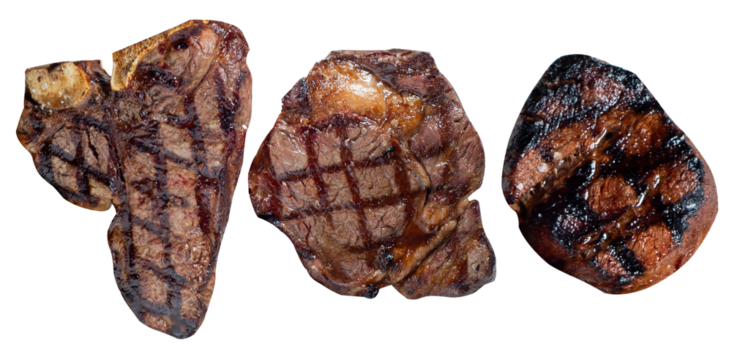 Different Steaks Ribeye and Mignon