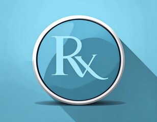 Light-blue prescription icon with a shadow