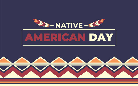 Native American day background design. Vector banner, poster, content for social media with a tribal elements, text Native American Heritage day